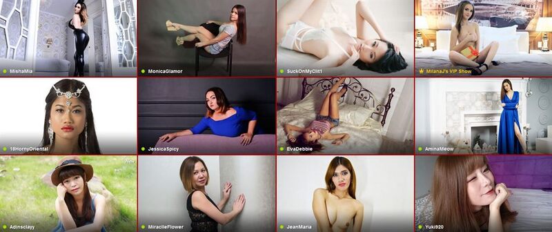 The frontpage of the Asian category on LiveJasmin.com