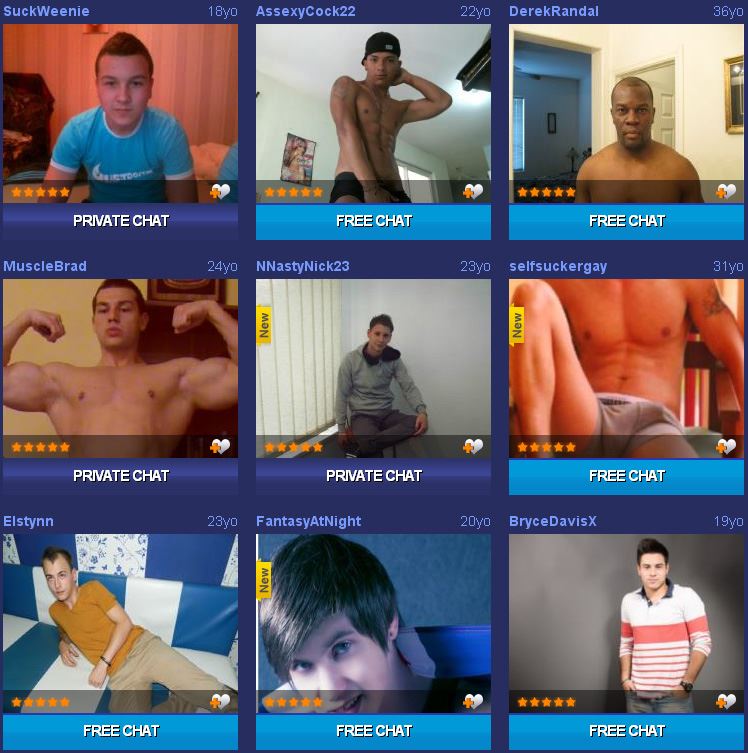 Screenshot of Hot Webcam Guys Waiting for You in Live Sex Rooms